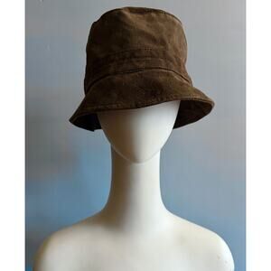 NINE WEST Brown Faux Suede Bucket Hat Women sz OS